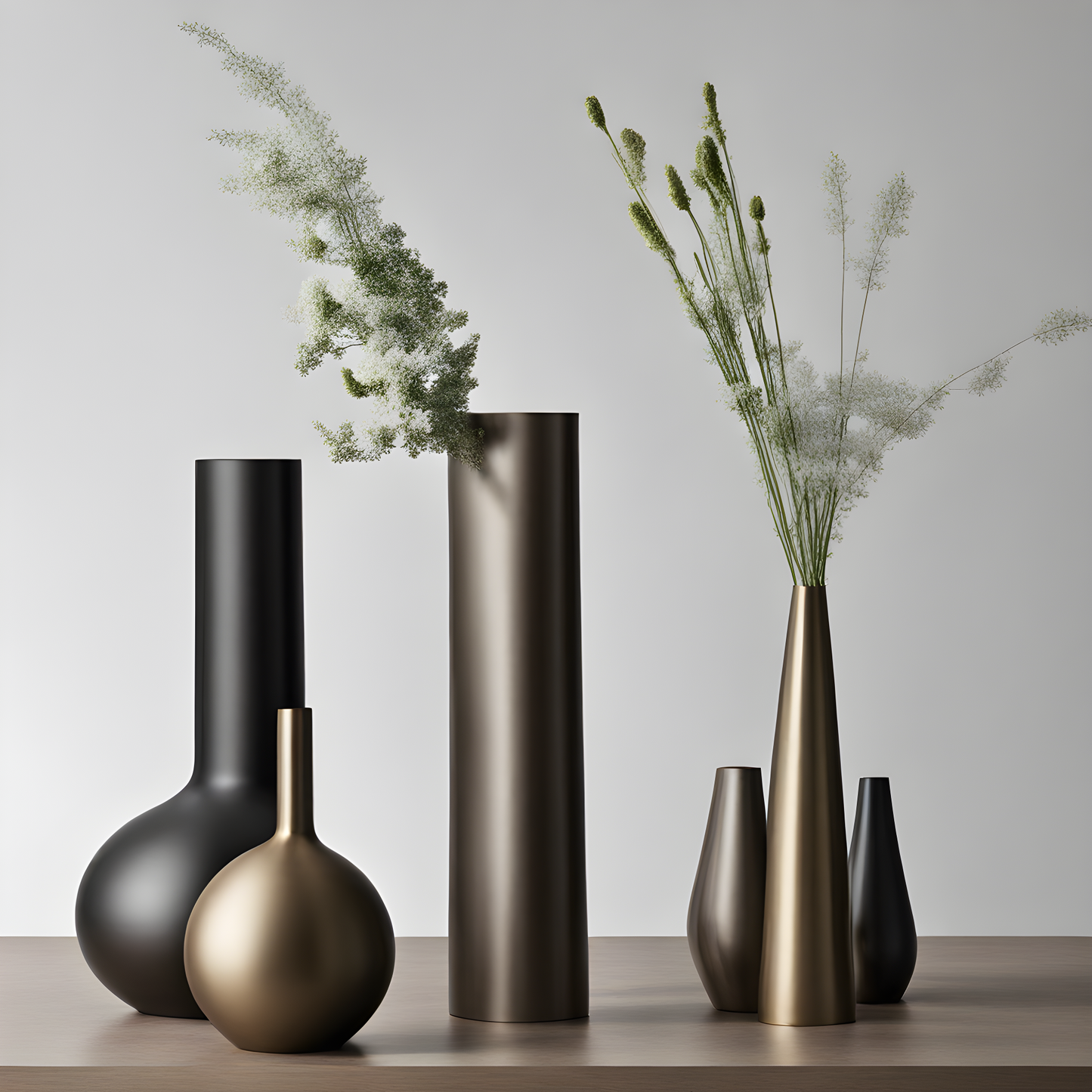 metallic vase