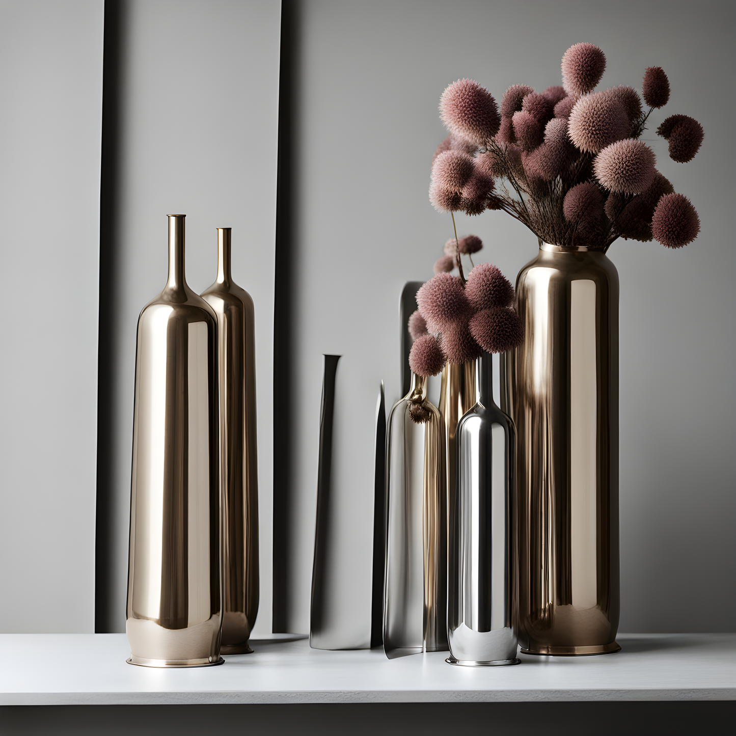metallic vase